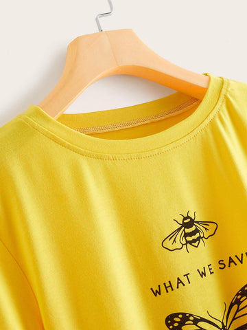 Animal & Letter Graphic Tee