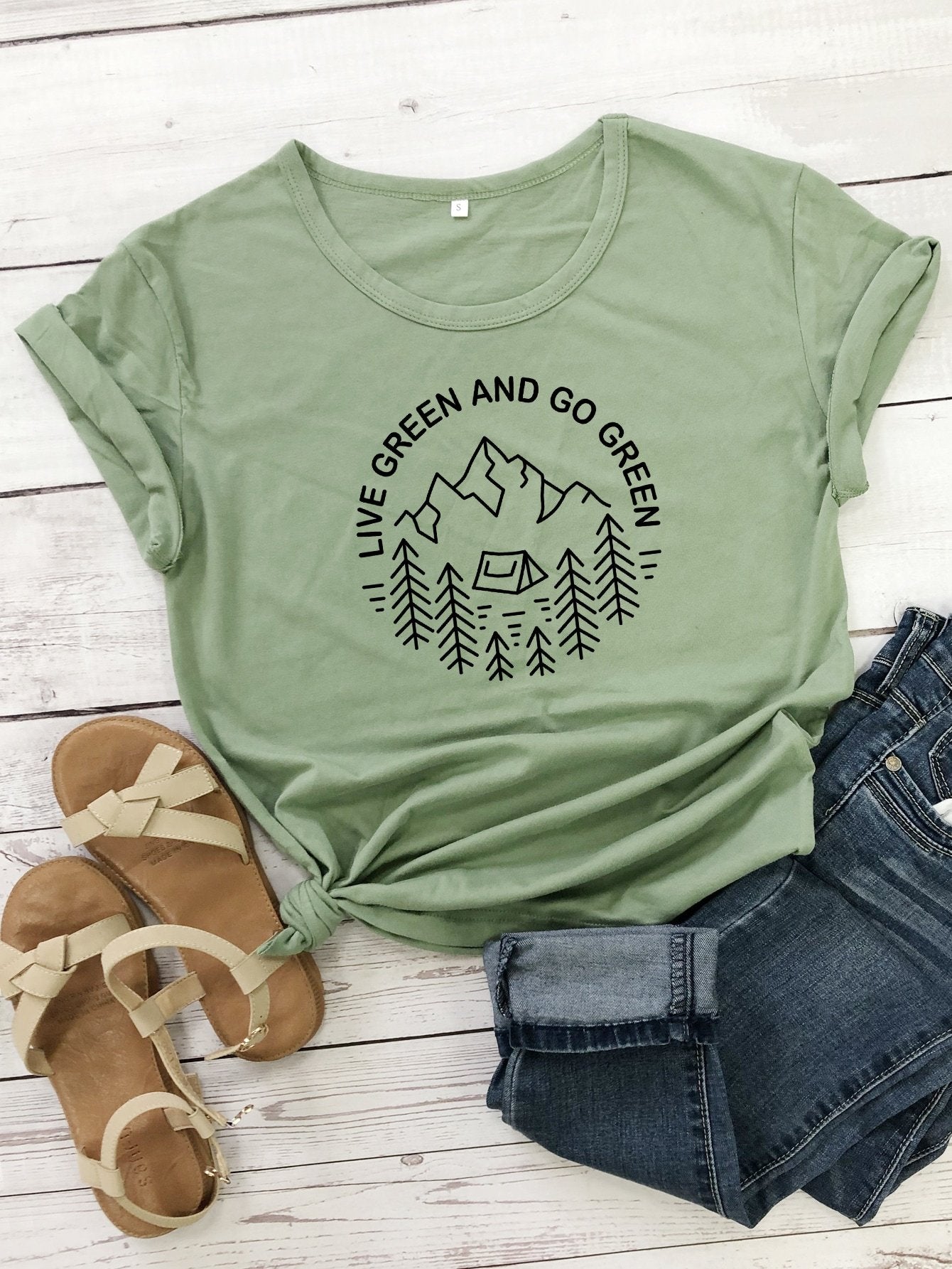 Mountain & Slogan Graphic Short Sleeve Tee