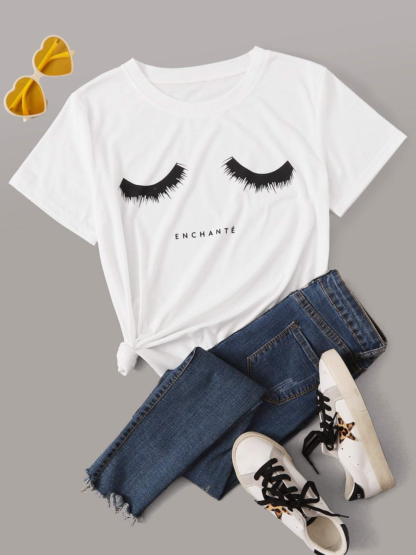Figure & Letter Graphic Tee