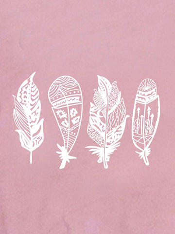 Feather Print Short Sleeve Tee