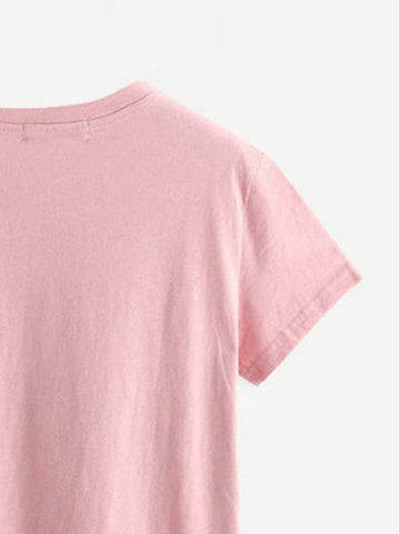 Feather Print Short Sleeve Tee