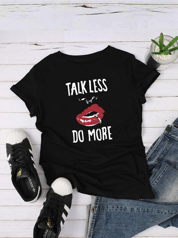Mouth And Slogan Graphic Tee