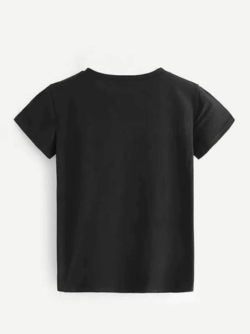 Chain And Slogan Graphic Tee