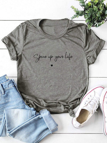 Heart And Slogan Graphic Tee