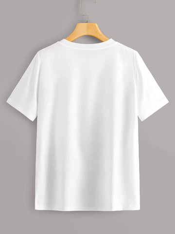 Figure Graphic Contrast Sequin Tee