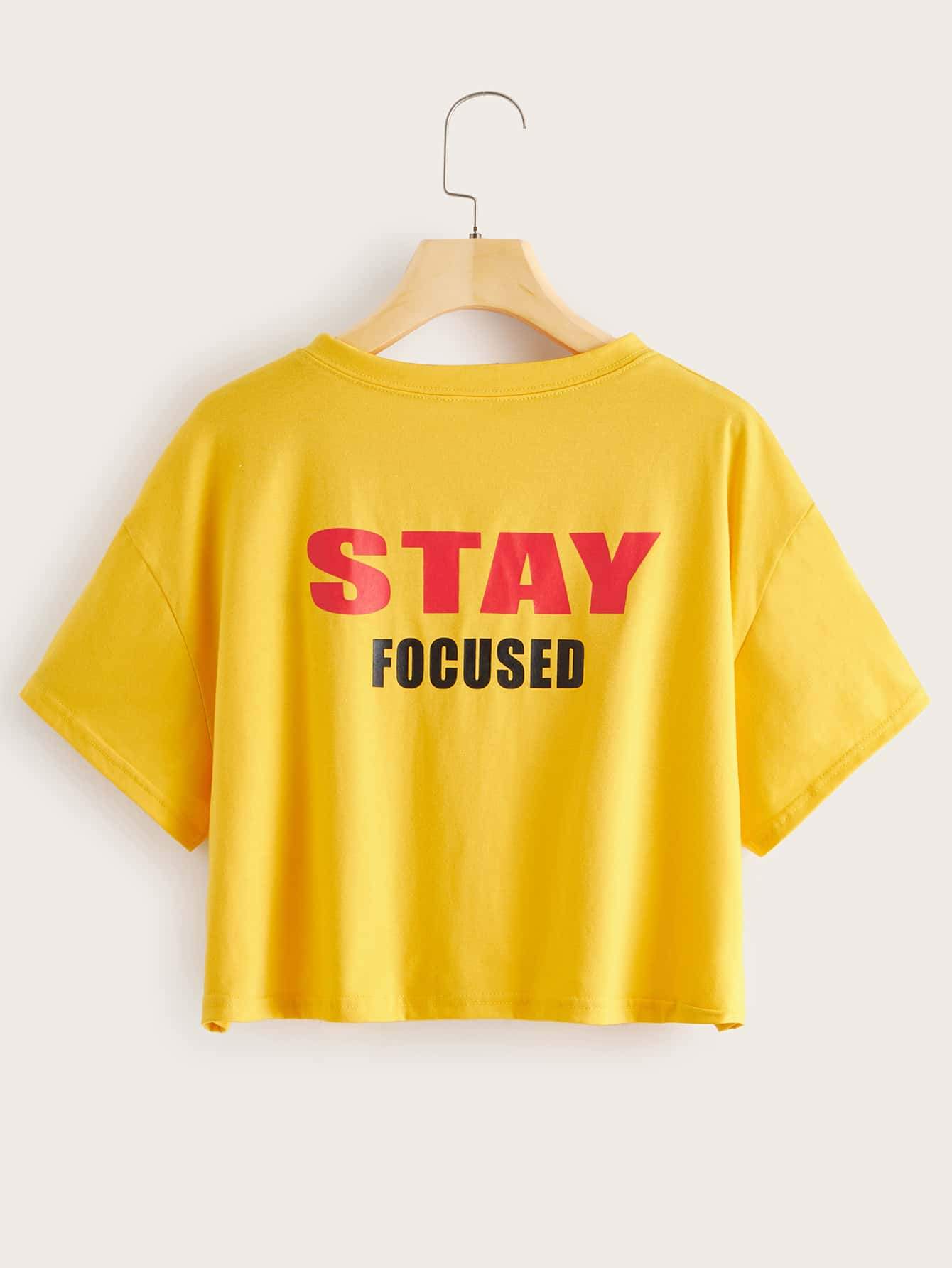 Letter Graphic Crop Tee