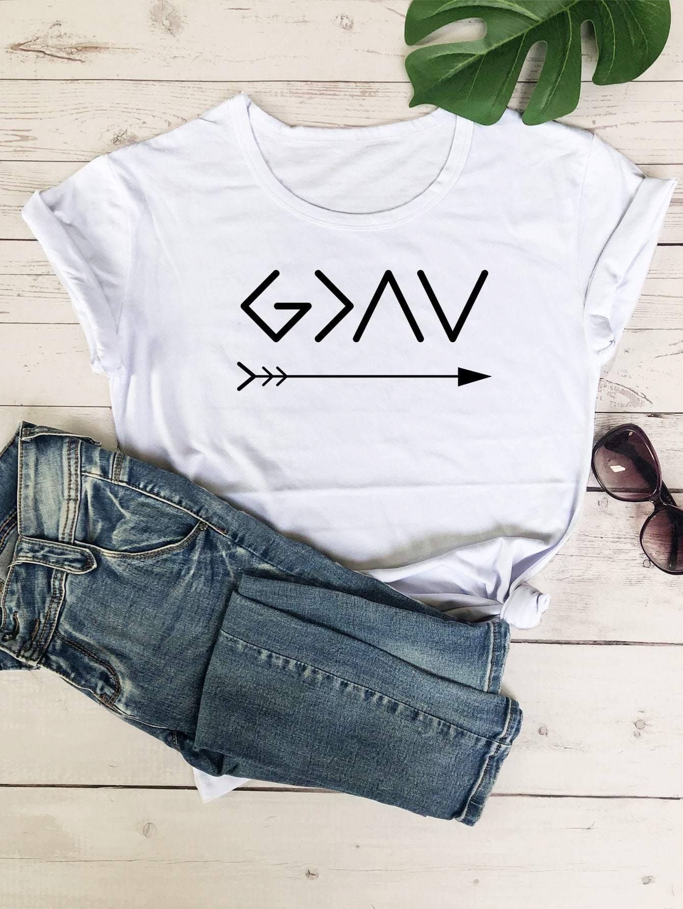 Graphic Print Crew Neck Tee
