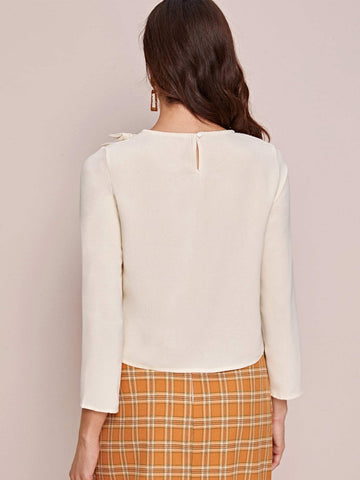 Bow Front Round Neck Blouse