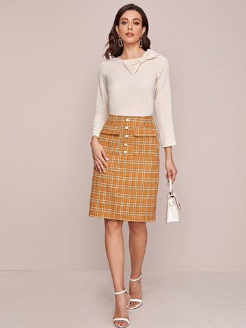 Bow Front Round Neck Blouse