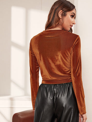 Twist Cut Out Front Corduroy Tee