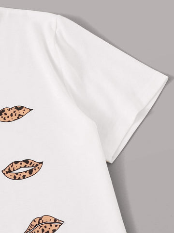 Mouth & Letter Graphic Tee