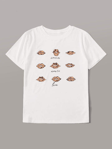 Mouth & Letter Graphic Tee