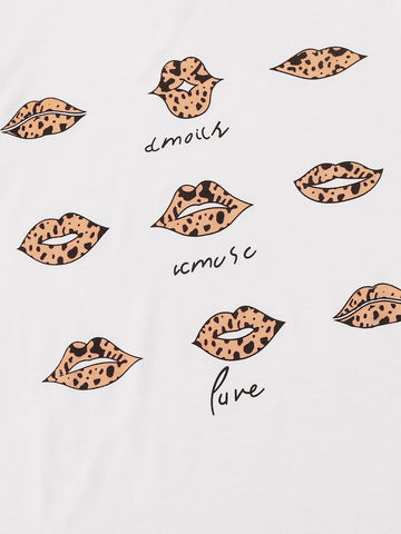 Mouth & Letter Graphic Tee