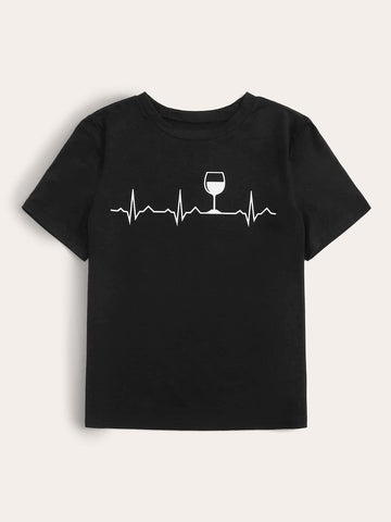 Graphic Print Crew Neck Tee