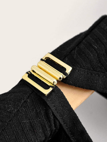 High Neck Cut Out Fitted Tee