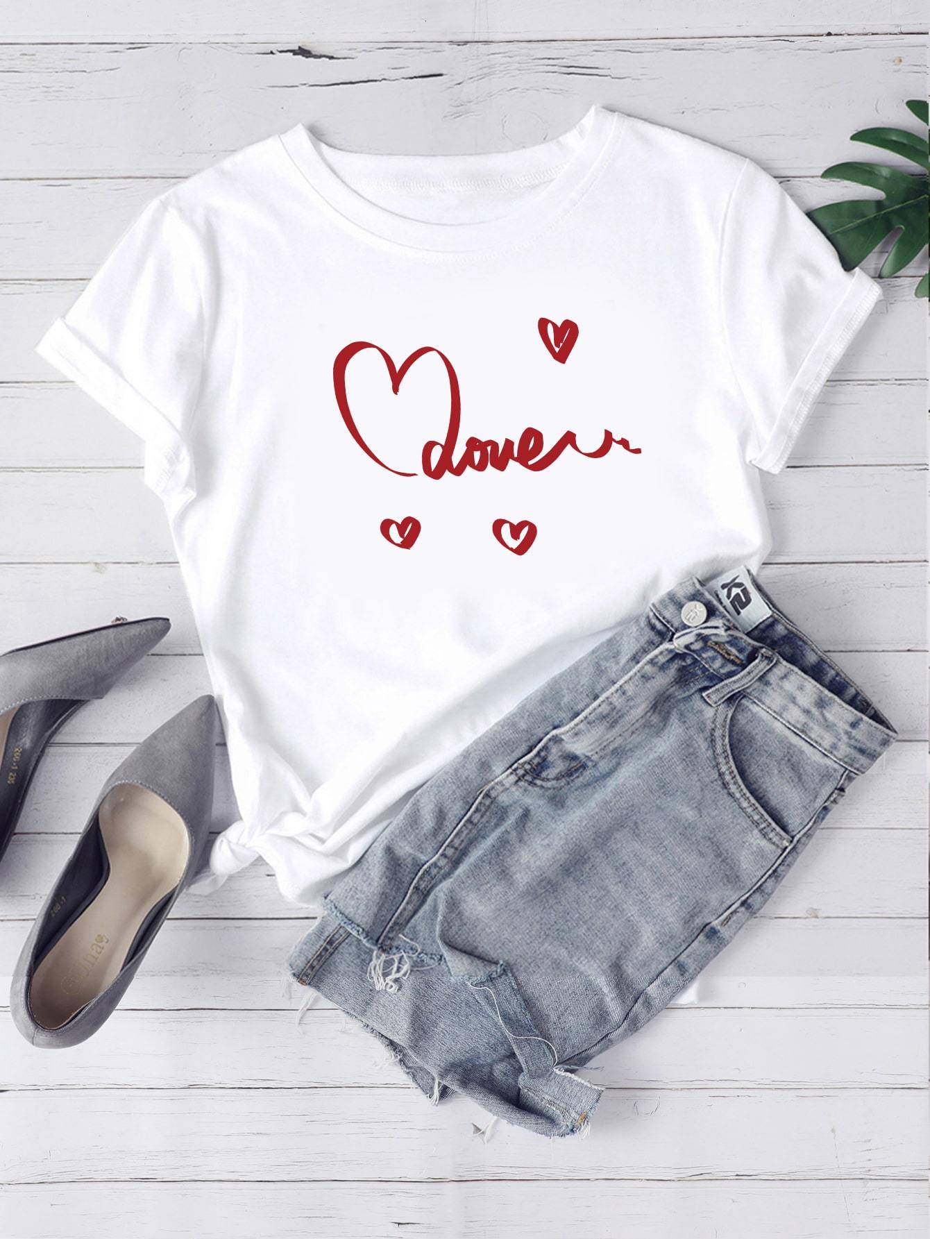 Heart And Letter Graphic Tee