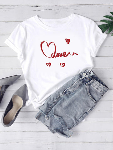 Heart And Letter Graphic Tee