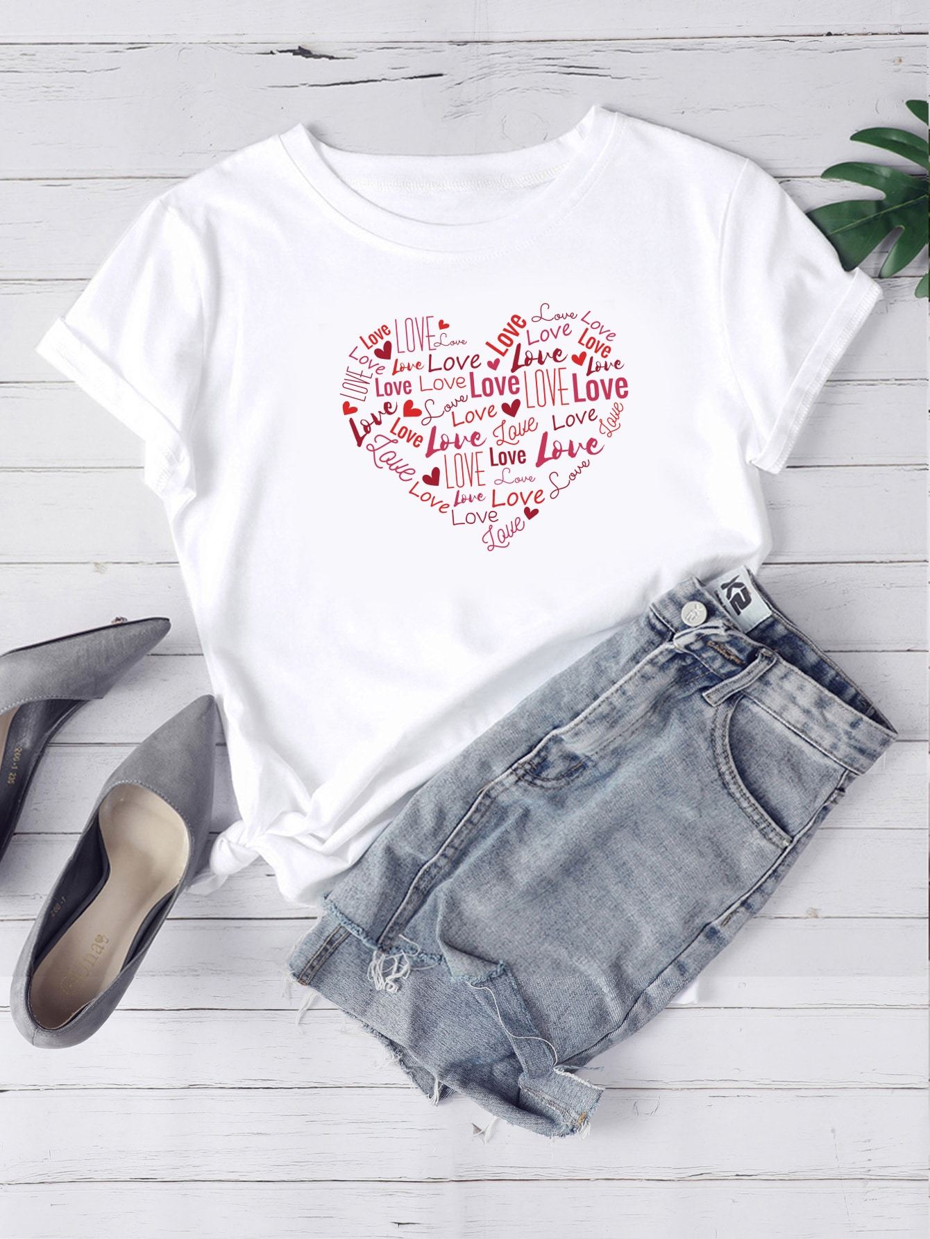 Heart And Letter Graphic Tee