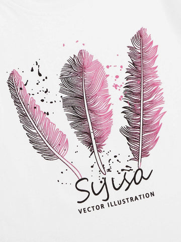 Feather & Letter Graphic Tee