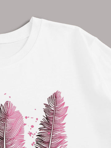 Feather & Letter Graphic Tee