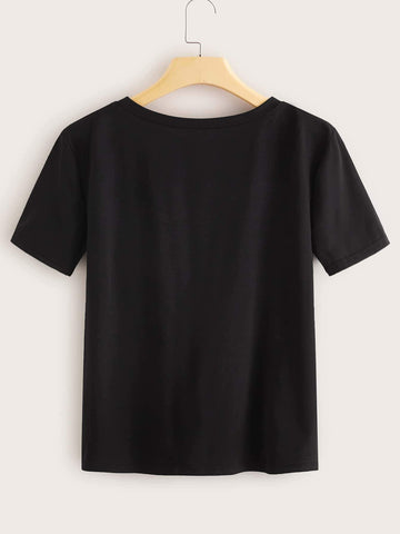Galaxy And Slogan Graphic Tee
