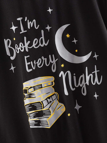 Galaxy And Slogan Graphic Tee