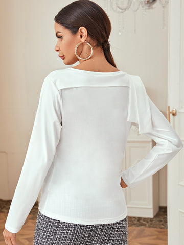 Solid Round Neck Fitted Tee
