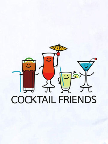 Cartoon Cocktail And Slogan Print Tee