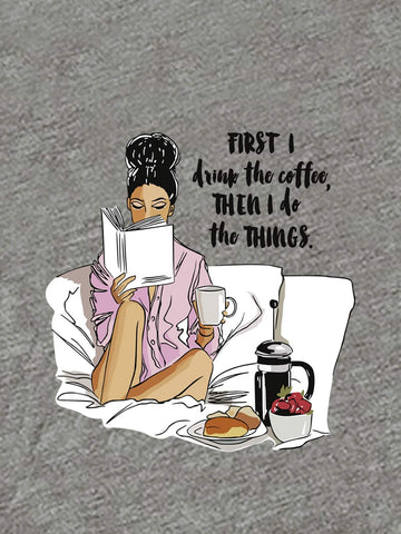 Slogan And Figure Print Tee