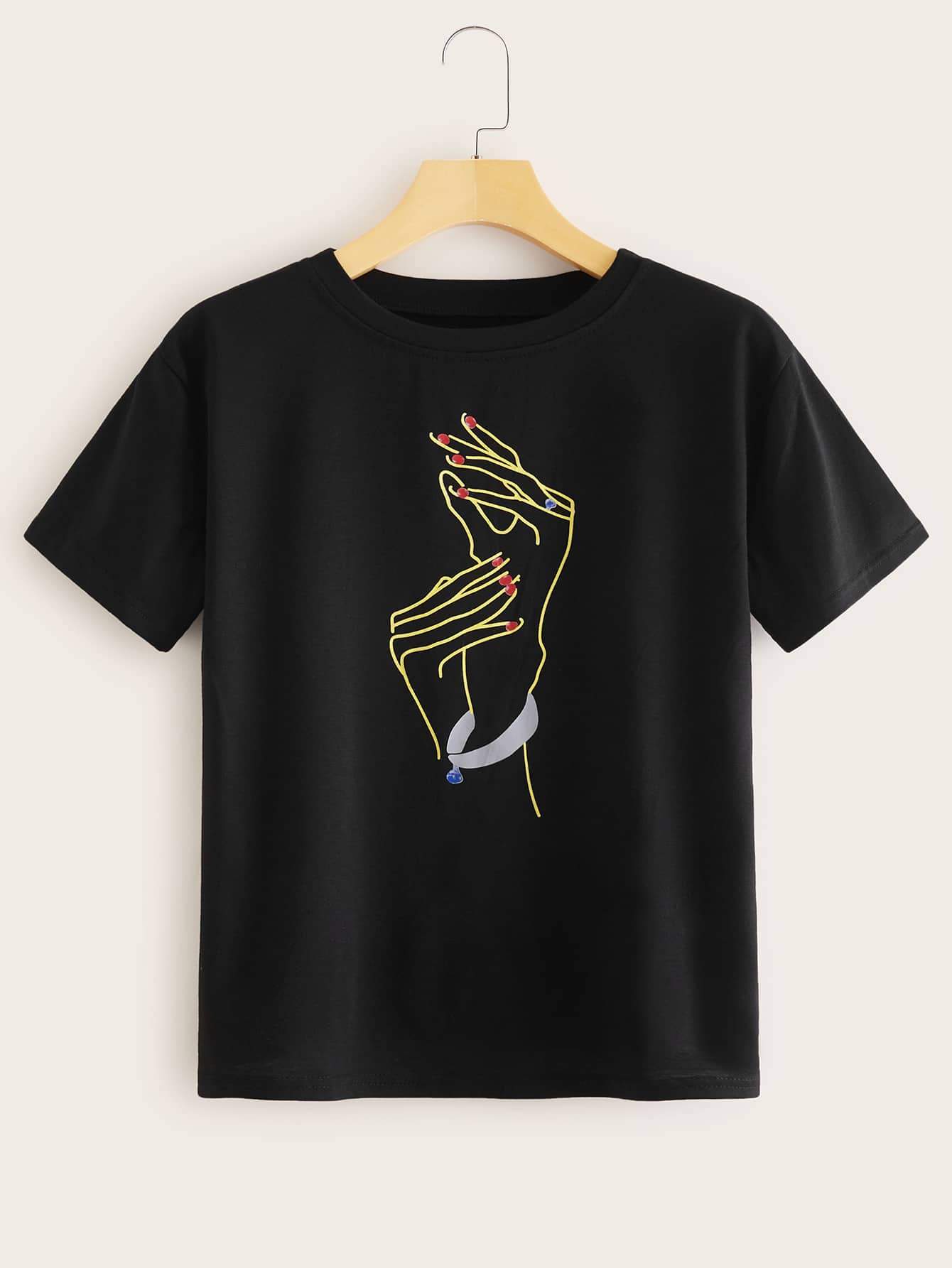 Hand Print Short Sleeve Tee