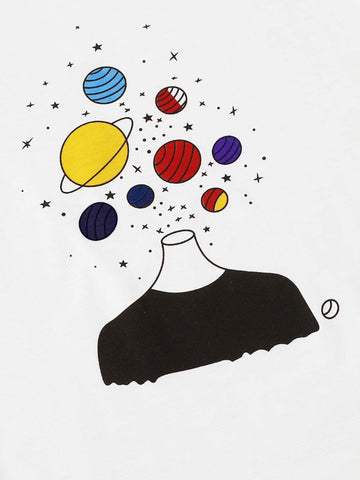 Galaxy And Graphic Print Tee