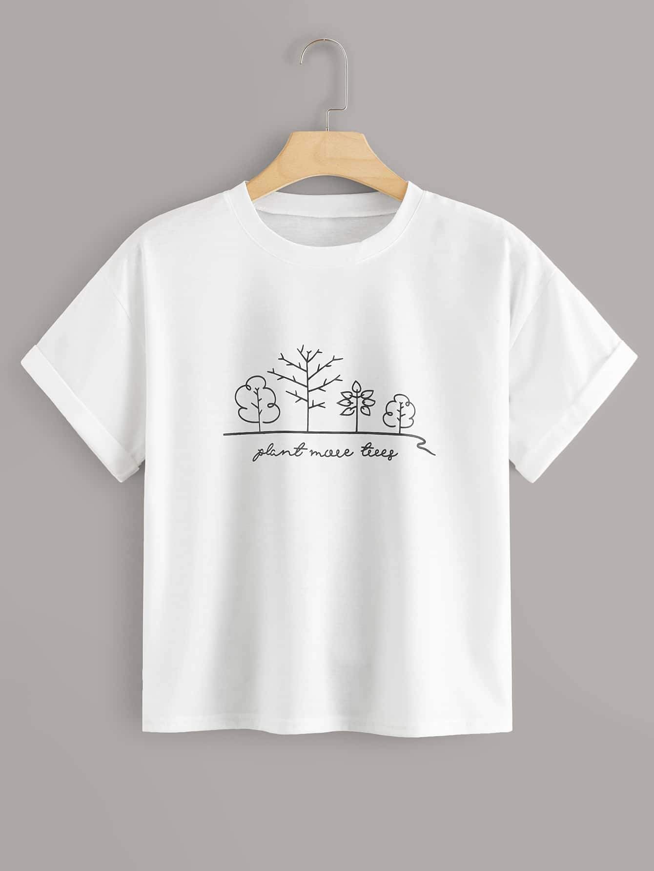 Plants & Slogan Graphic Tee