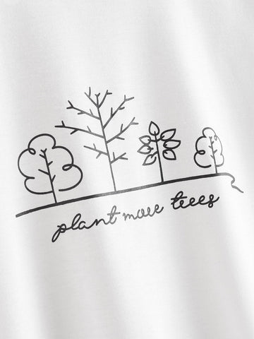 Plants & Slogan Graphic Tee