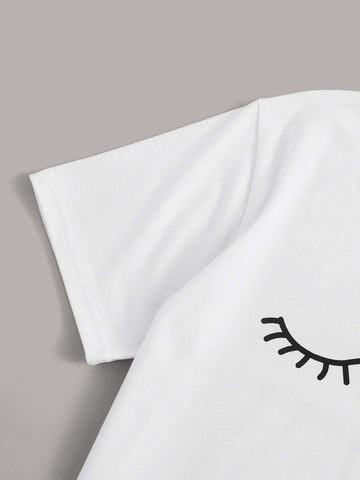 Eye And Mouth Print Tee