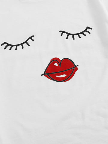 Eye And Mouth Print Tee