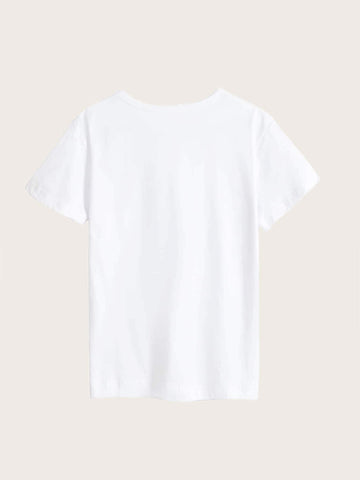 Letter Graphic Round Neck Tee