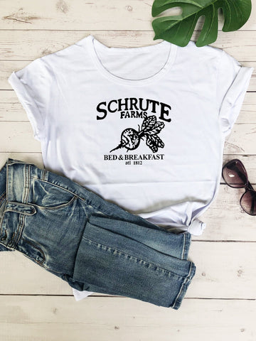 Graphic & Letter Round Neck Tee