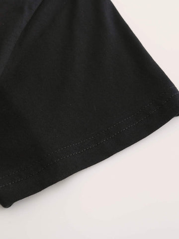 Graphic & Letter Round Neck Tee