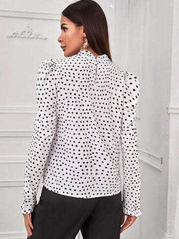 Puff Sleeve Polka Dot Blouse