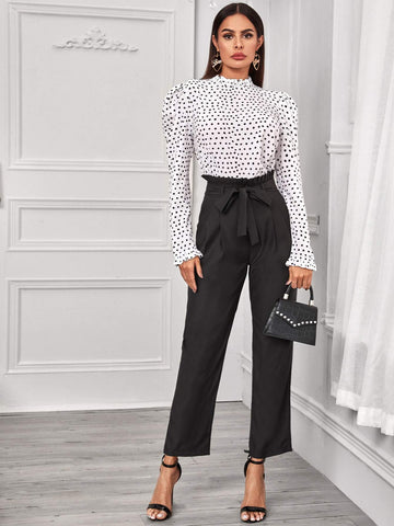 Puff Sleeve Polka Dot Blouse