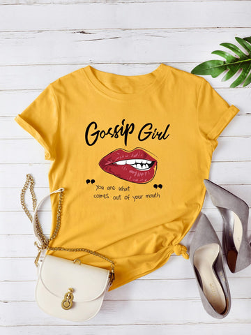 Lip And Letter Graphic Tee