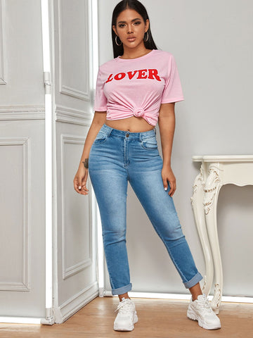 Letter Graphic Short Sleeve Tee