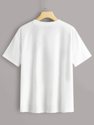 Letter Graphic Crew Neck Tee