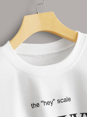 Letter Graphic Crew Neck Tee