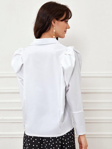 Button Front Dolman Sleeve Blouse