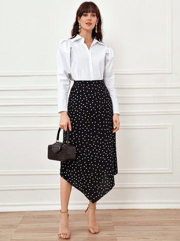 Button Front Dolman Sleeve Blouse