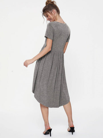 Pocket Detail High Low Hem Dress